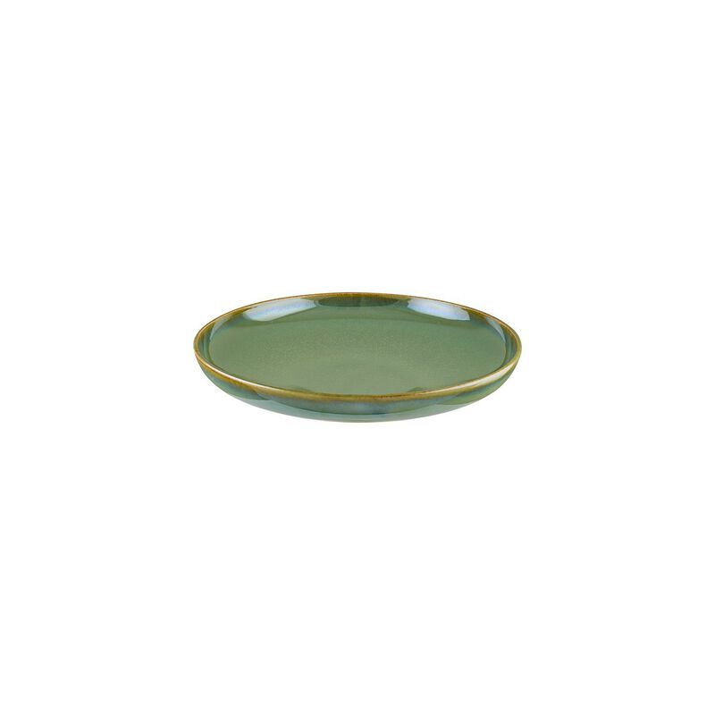 Sage dia.9.75" h:2" Round Green Porcelain Deep Plate