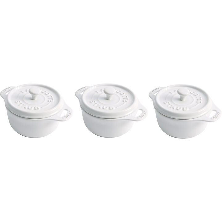 Staub Ceramic 3-pc Mini Round Cocotte Set