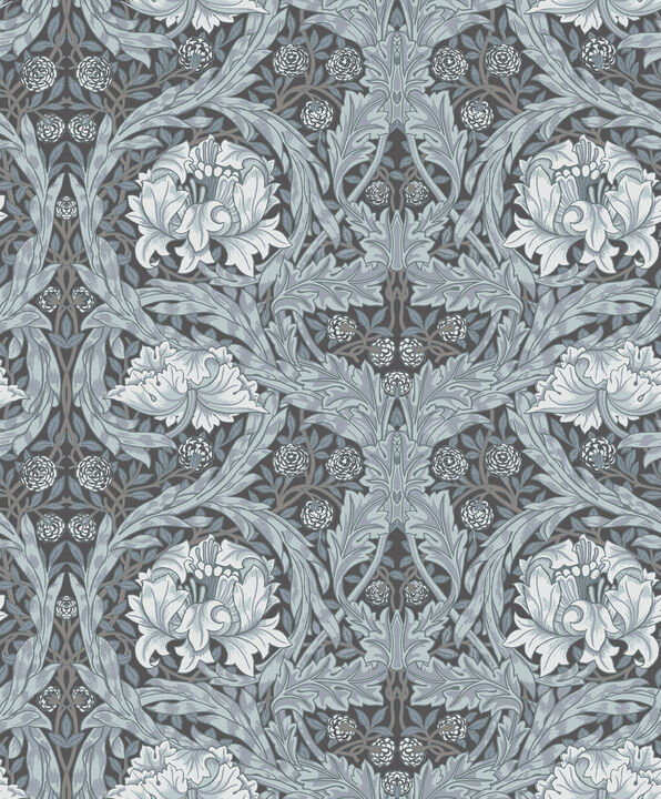 African Marigold Dark Blue Floral Wallpaper