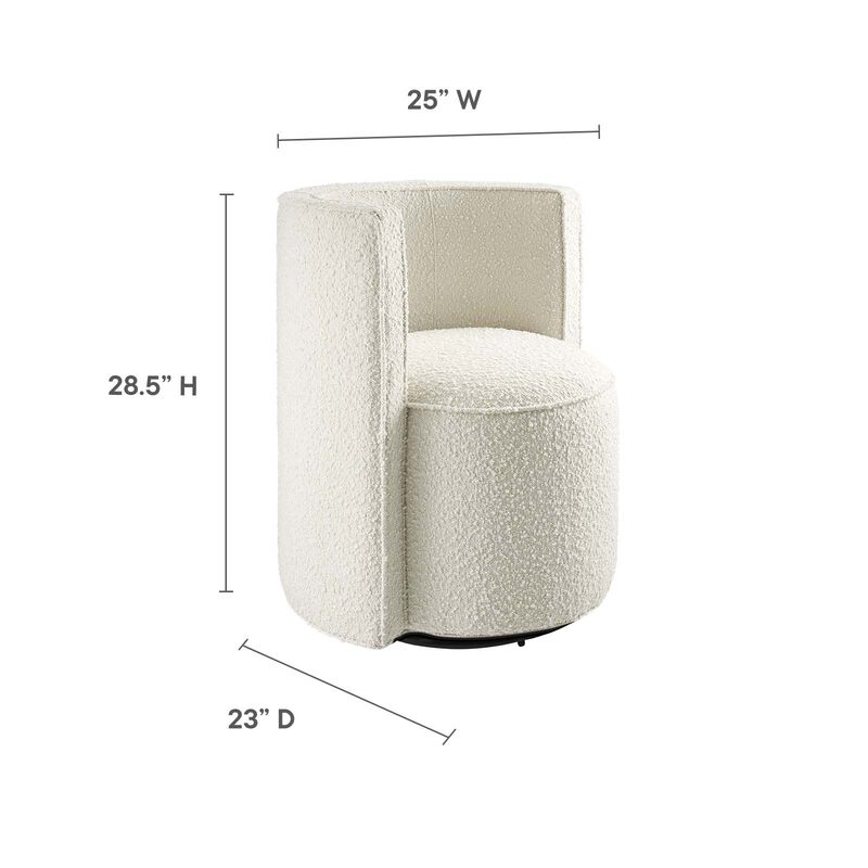 Della Boucle Fabric Swivel Chair White EEI-6223-IVO image number 6