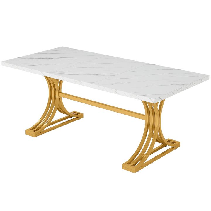 Tribesigns 86" Two Person Desk, Long Computer Desk Conference Table for Home Office, Extra Large Double Workstation Writing Desk for Two, Gaming Desk and Dining Table for Office and Study Room