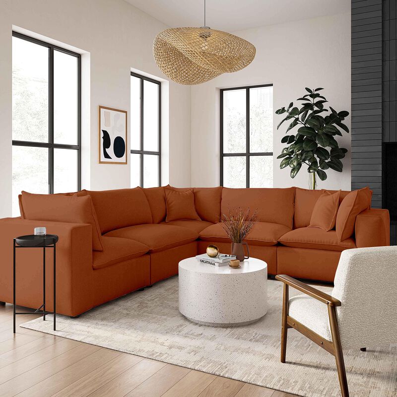 Cali Rust Performance Fabric Armless Chair image number 1