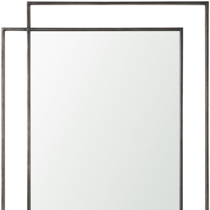 HomeRoots 43" Gray Metal Double Frame Accent Mirror image number 3
