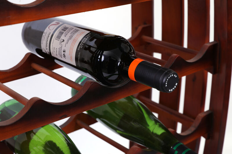 Rustic Barrel Shaped Wooden Wine Rack for 23 Bottles