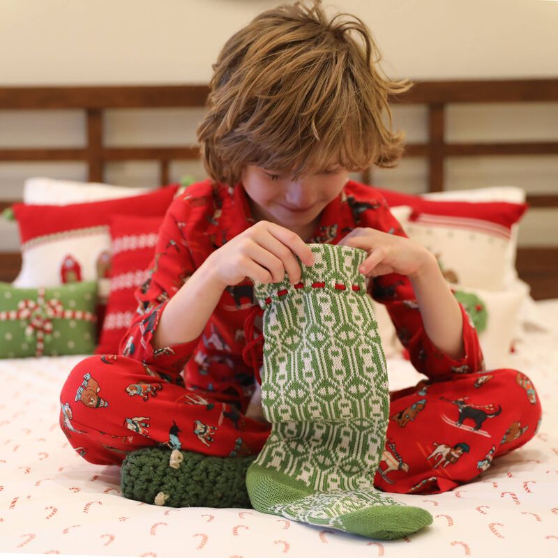 Green Patterned Stocking image number 3