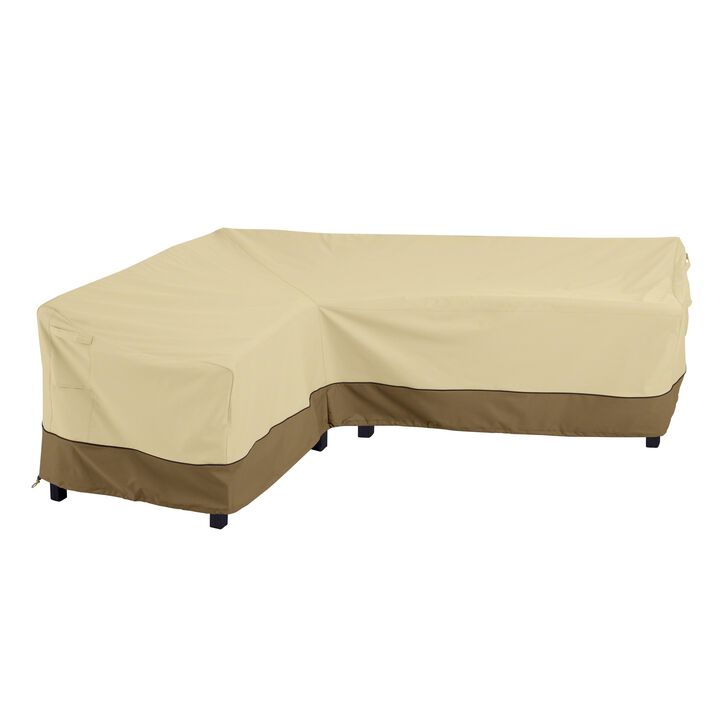 Classic Accessories 55-881-011501-Rt Facing  Large Veranda Patio L-Shaped Sectional Sofa Cover  Left  Pebble  Patio Furniture Covers