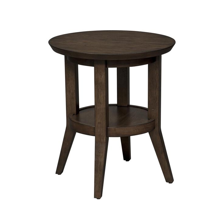 Liberty Furniture Ventura Blvd Round End Table in Bronze Spice