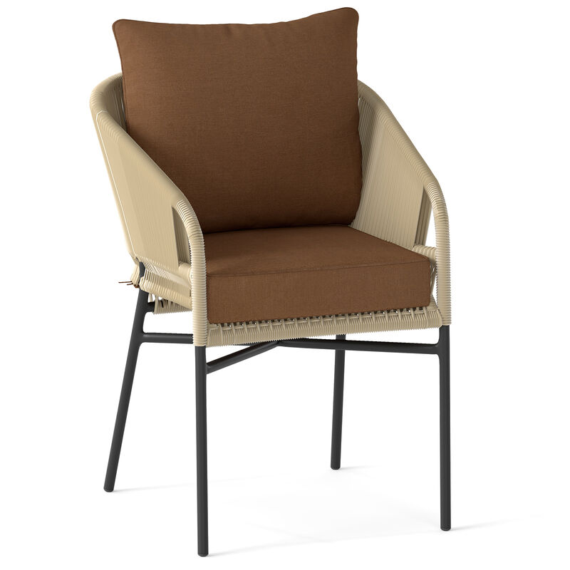 Deep Seat Chair Cushion Pads Set with Rope Belts for Indoor and Outdoor Comfort