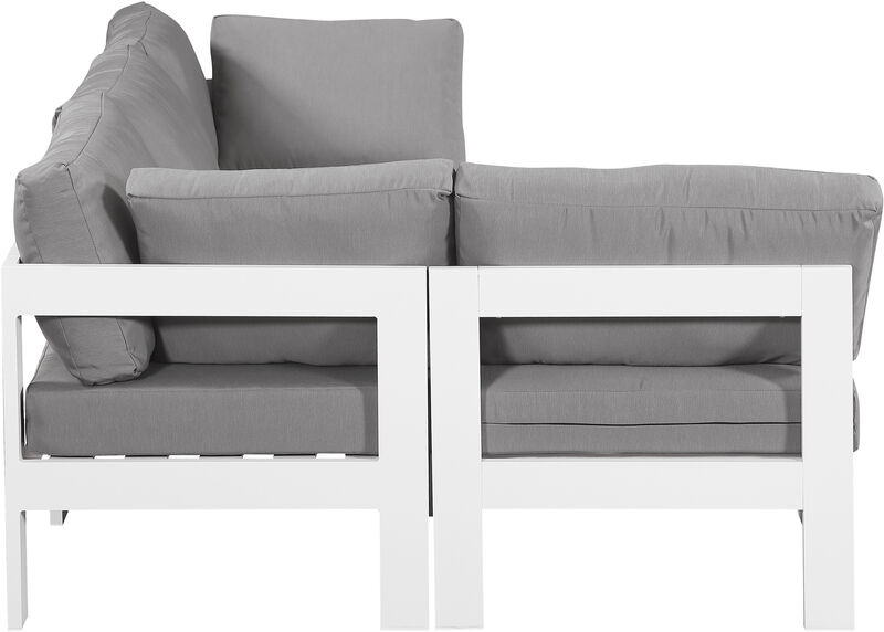 Meridian Furniture Nizuc Grey Water Resistant Fabric Outdoor Patio Modular Sectional image number 6