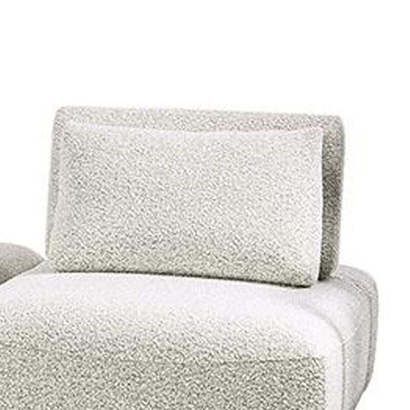 Stavan 2 Seat Modular Sofa, Square Ottoman Gray Boucle Adjustable Back