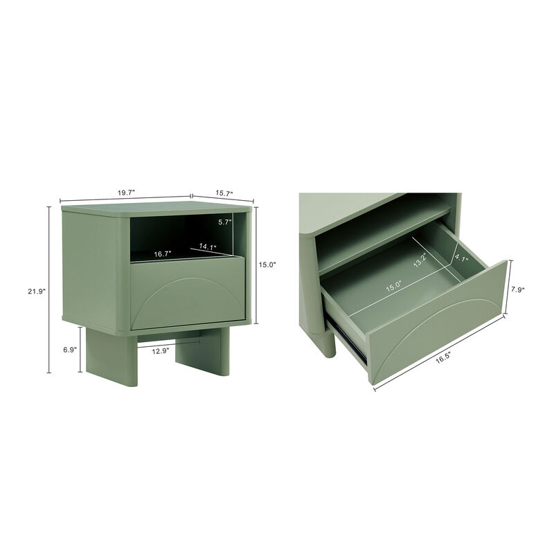 Ella Green Nightstands (Set of 2)