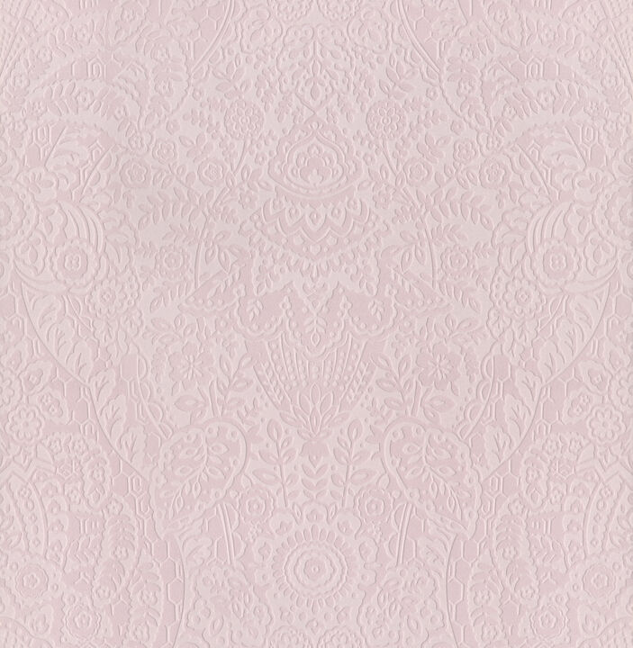 Maris Pink Flock Damask Wallpaper