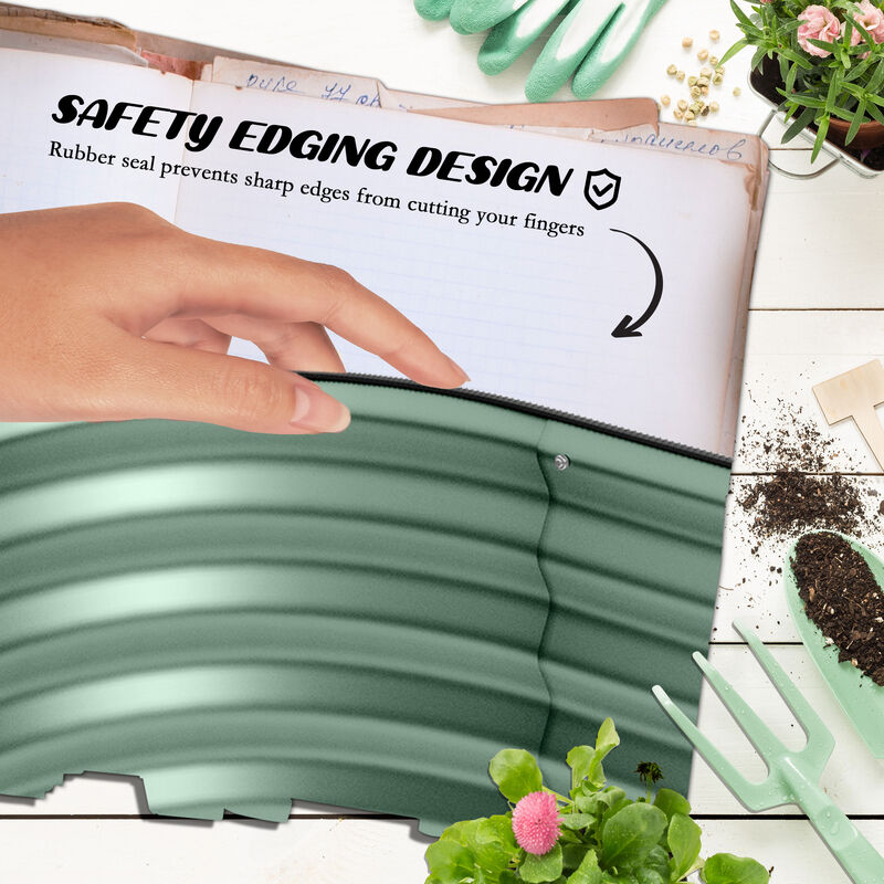 Hivvago Metal Raised Planter Box with Edge Protection, 6.4'x2'x1' image number 5