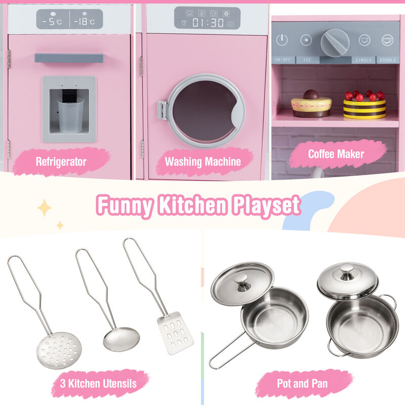 Pretend Play Kitchen Toy Set with Accessory Playset Real Lights & Sounds for Interactive Fun image number 7