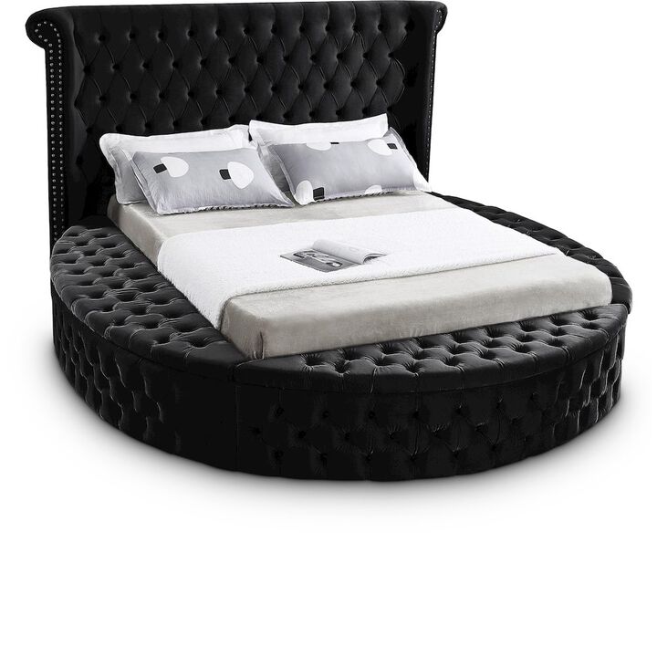 Meridian Furniture Luxus Black Velvet Queen Bed