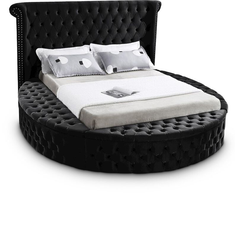 Meridian Furniture Luxus Black Velvet Queen Bed
