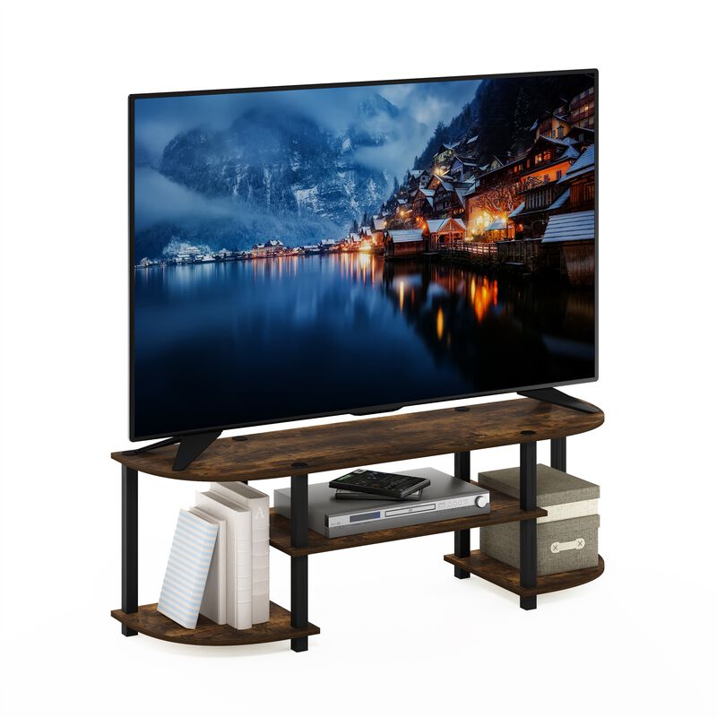 Furinno Furinno Turn-S-Tube Wide TV Entertainment Center, Amber Pine/Black