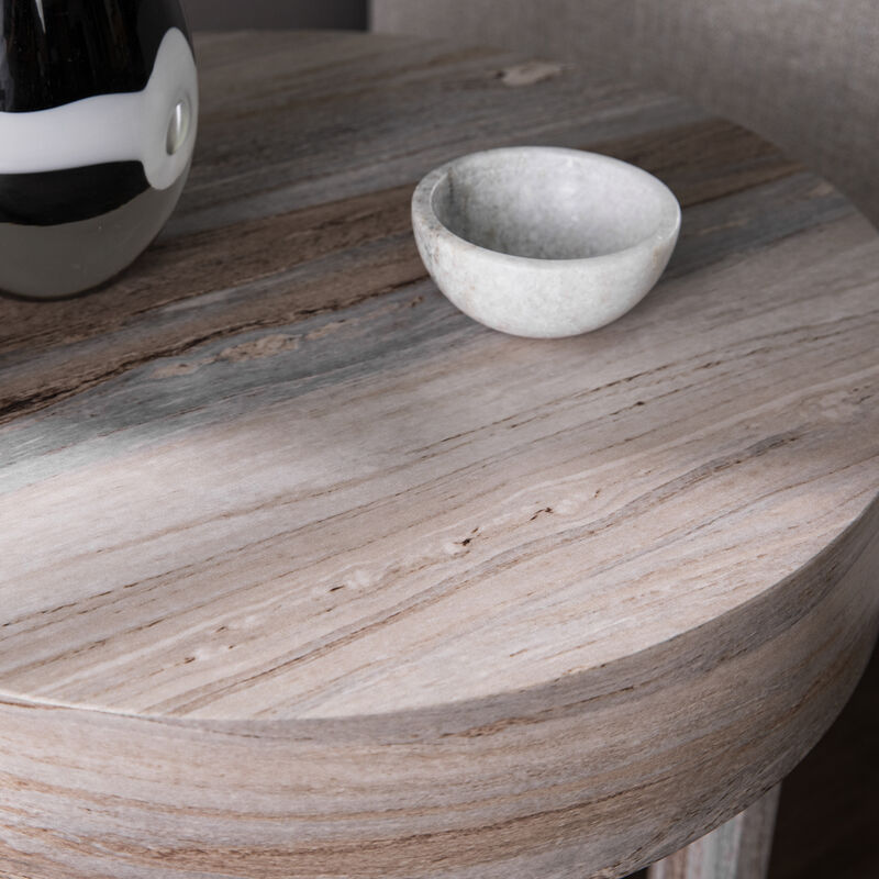 Chadkirk Round Faux Marble Side Table
