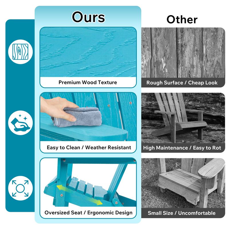Hivvago Embossed Wood Adirondack Chair image number 4