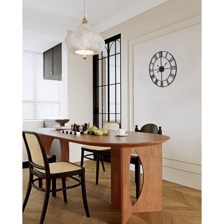 Wall Clock Roman Numerals Battery Operated Silent Clocks for Living Room