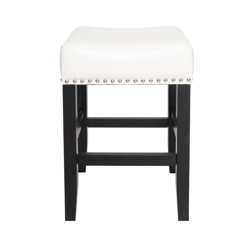 Merax Backless Ivory Leather Counter Stool (Set of 2)