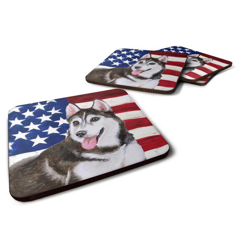 Caroline's Treasures Siberian Husky #2 Patriotic Decorative coasters, Multicolor