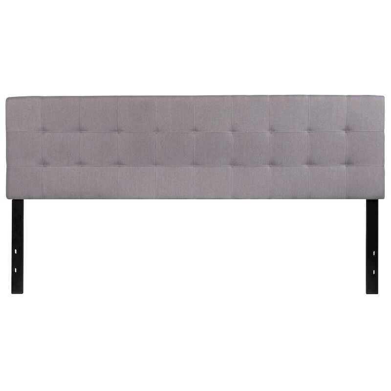Flash Furniture Tufted Upholstered King Size Headboard in Light Gray Fabric image number 0