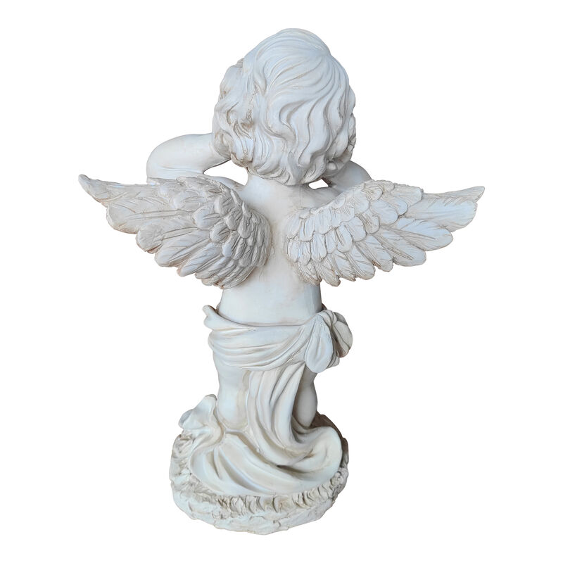 Winged Angel Covering Her Ears Resin Ornament image number 4