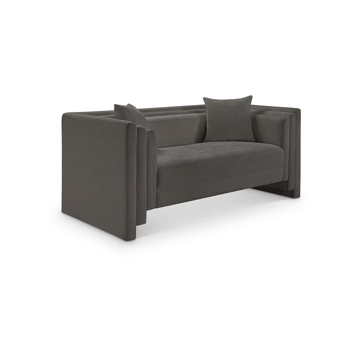 Meridian Furniture Everett Grey Chenille Fabric Loveseat