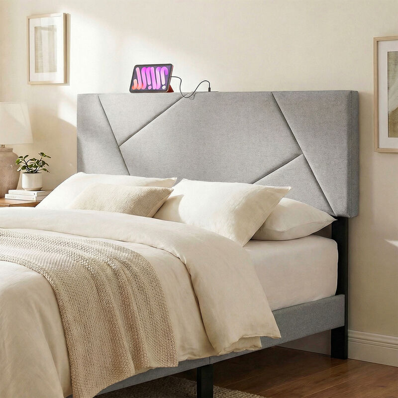 Modern Geometric Upholstered Headboard image number 6