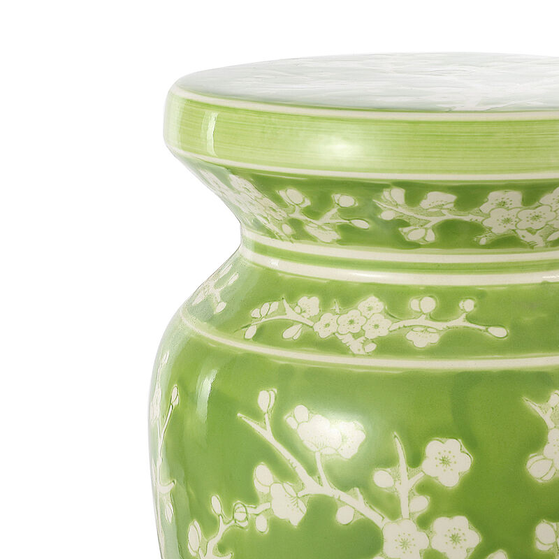 Cherry Blossom Ceramic Garden Stool
