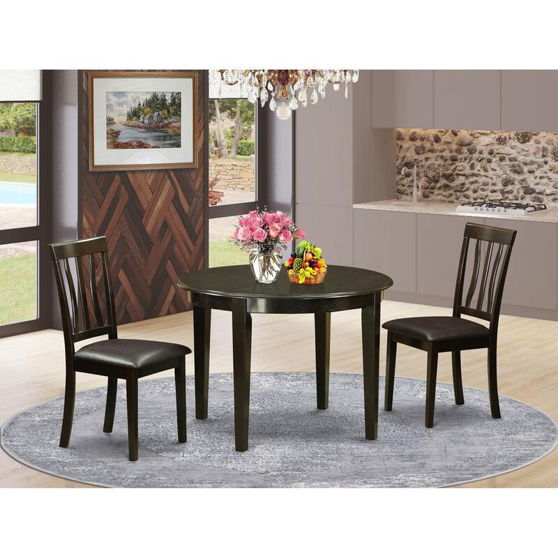 3 PC Kitchen Table set-Small round Table and 2 Kitchen Chairs
