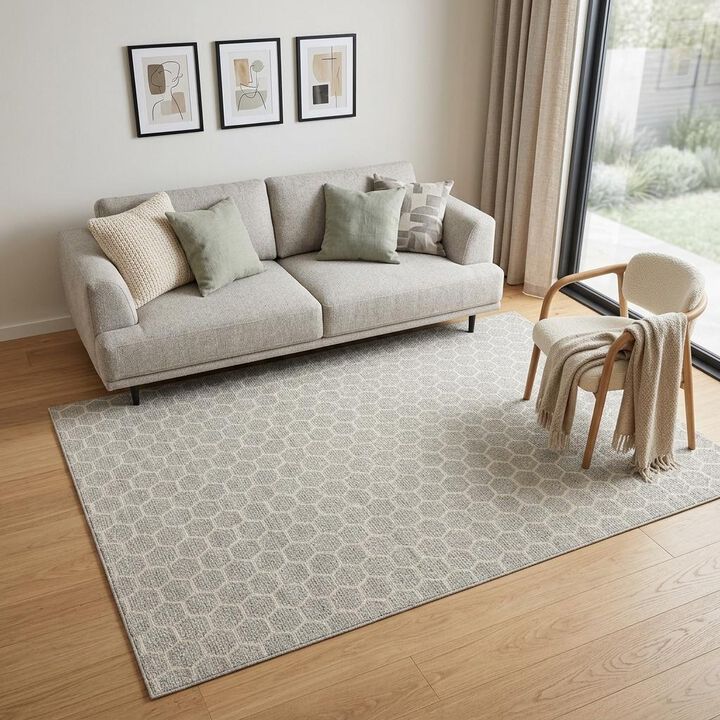 HomeRoots Abstract Non Skid Area Rug