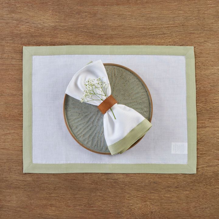 Solino Home 100% Pure Linen Placemats 14 x 19 Inch Set of 4 - Classic