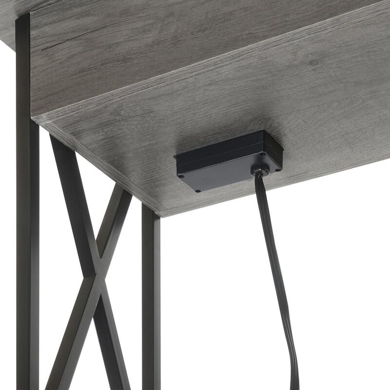 Convience Concept, Inc. Tucson Flip Top End Table with Charging Station and Shelf
