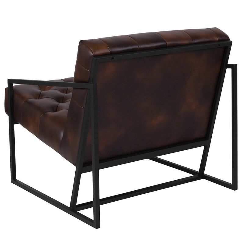 Flash Furniture Madison Bomber Jacket LeatherSoft Tufted Lounge Chair image number 1
