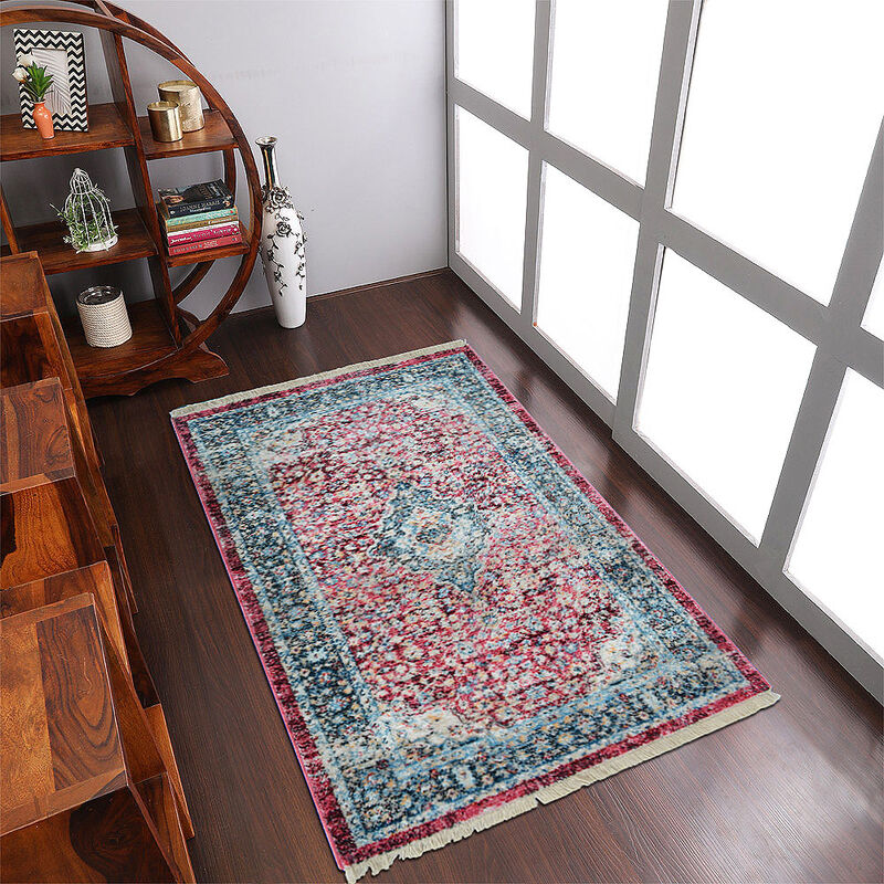 RUGSOTIC CARPETS MACHINE MADE POLYESTER AREA RUGS  - Rectangle Shape, Classic Oriental Traditional  Design, Low Pile Machine Made Area Rugs for Living Room, Bed Room (M00083) image number 1