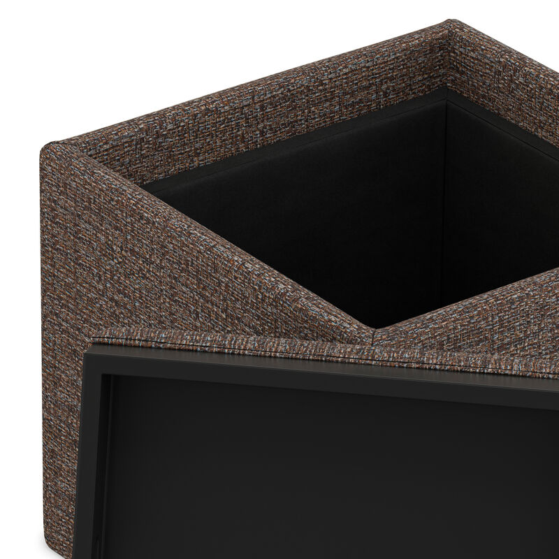 Simpli Home Rockwood Cube Storage Ottoman with Tray image number 8