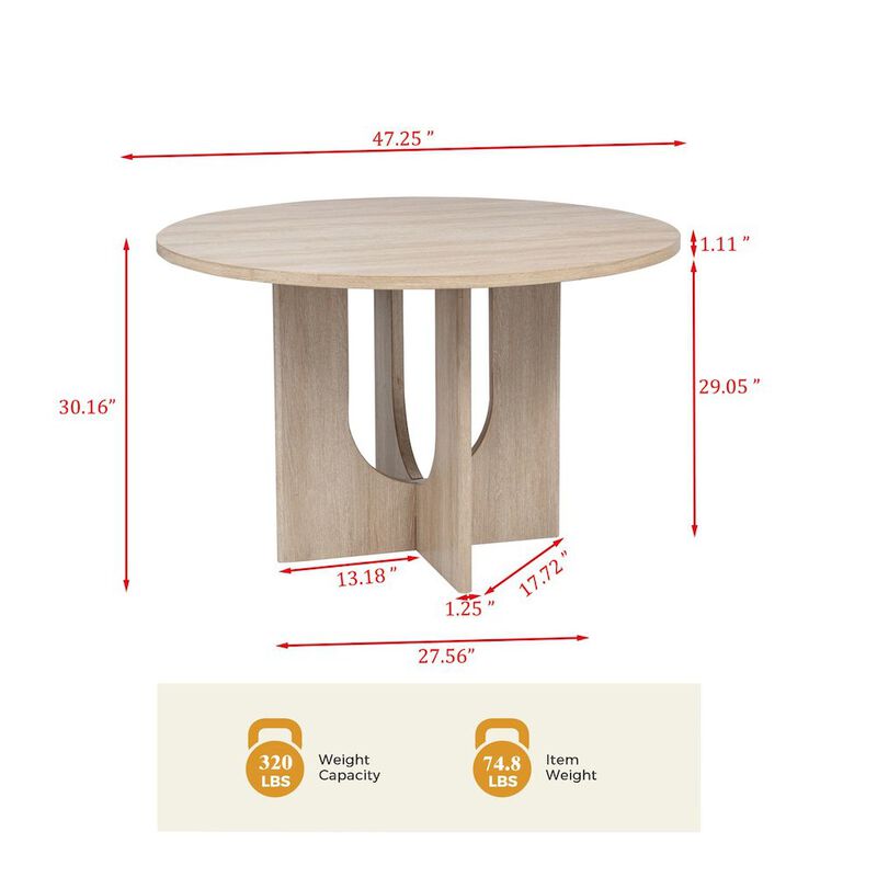 Camden Round Dining Table, Light Oak