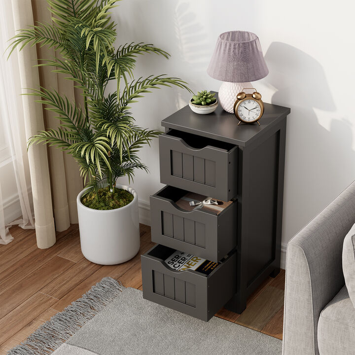 Bathroom Wooden Free Standing Storage Side Floor Cabinet Organizer