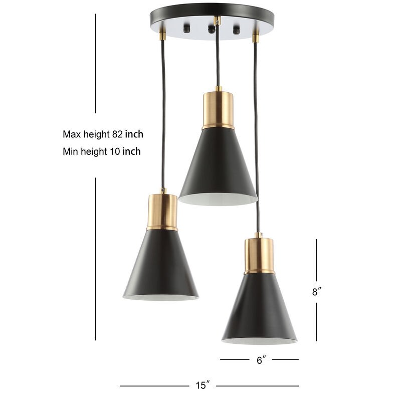Apollo Mid-Century Modern Iron LED Pendant image number 3