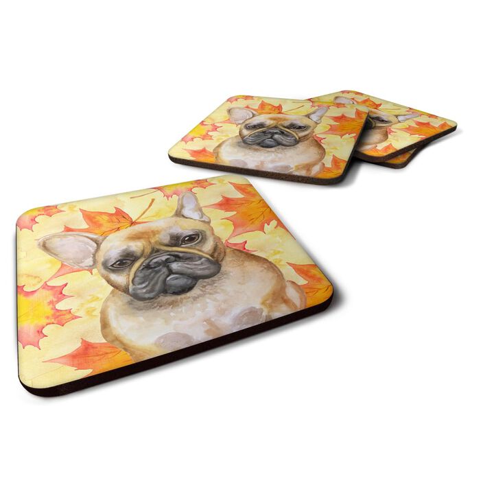 Caroline's Treasures French Bulldog Fall Decorative coasters, Multicolor