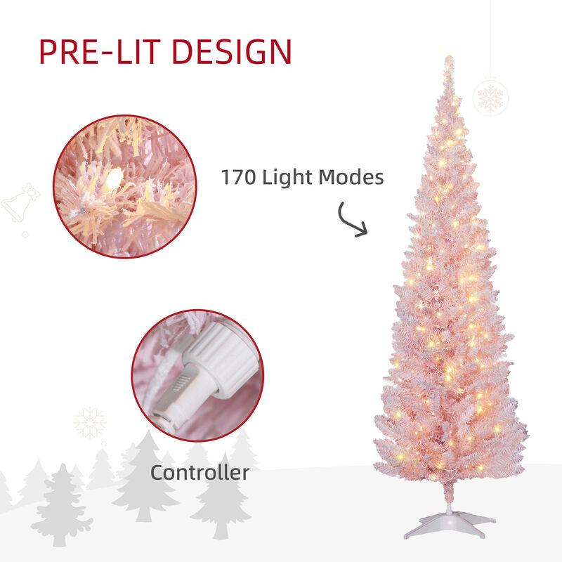 BreeBe 6ft Pencil Christmas Tree with Realistic Branches image number 4