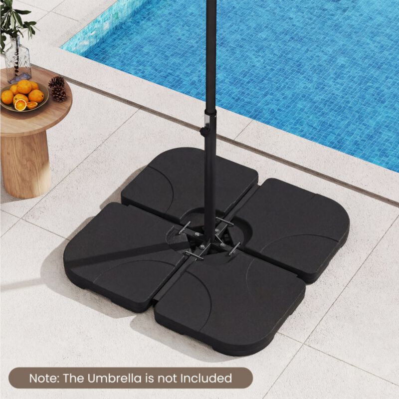 4-Piece Cantilever Offset Base 164 LBS Heavy-Duty Square with U-Locking Pins-Black image number 1