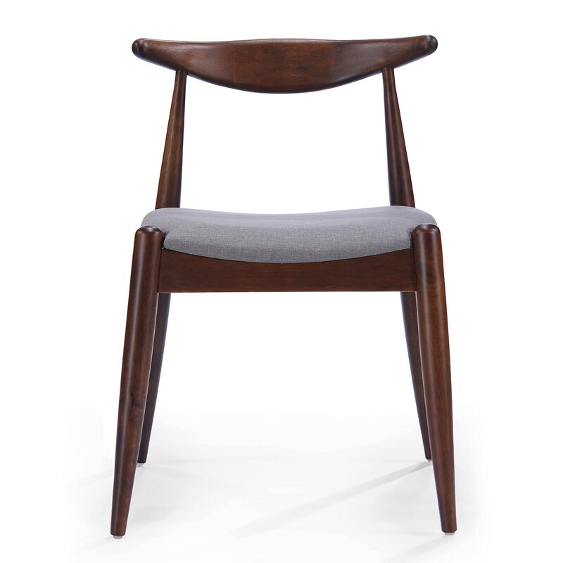 Syma Dining Side Chair Set of 2, Open Curved Back, Dark Brown Wood image number 2