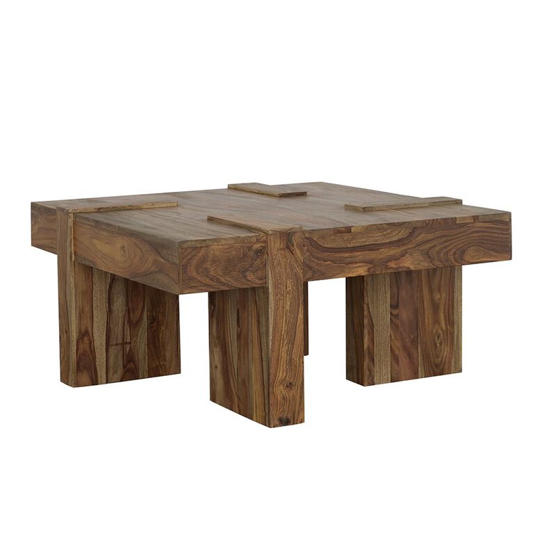 Coaster Samira Square Solid Wood Coffee Table Natural Sheesham