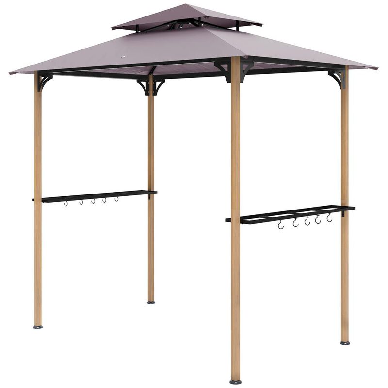 Hivvago 8x5 BBQ Grill Gazebo with 2 Shelves and 10 Hooks image number 0