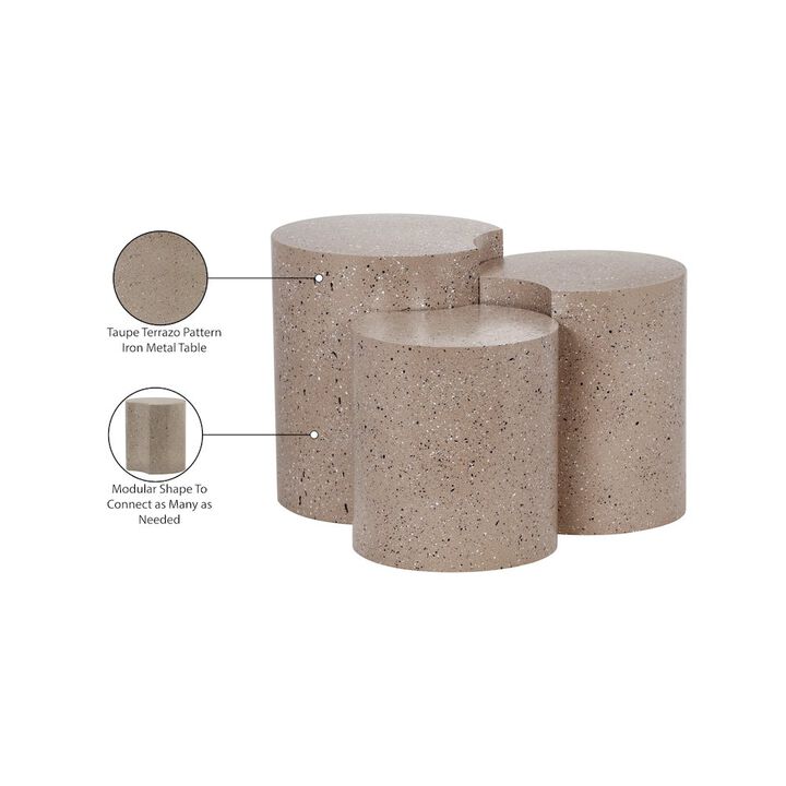 Meridian Furniture Dimple Taupe End Table