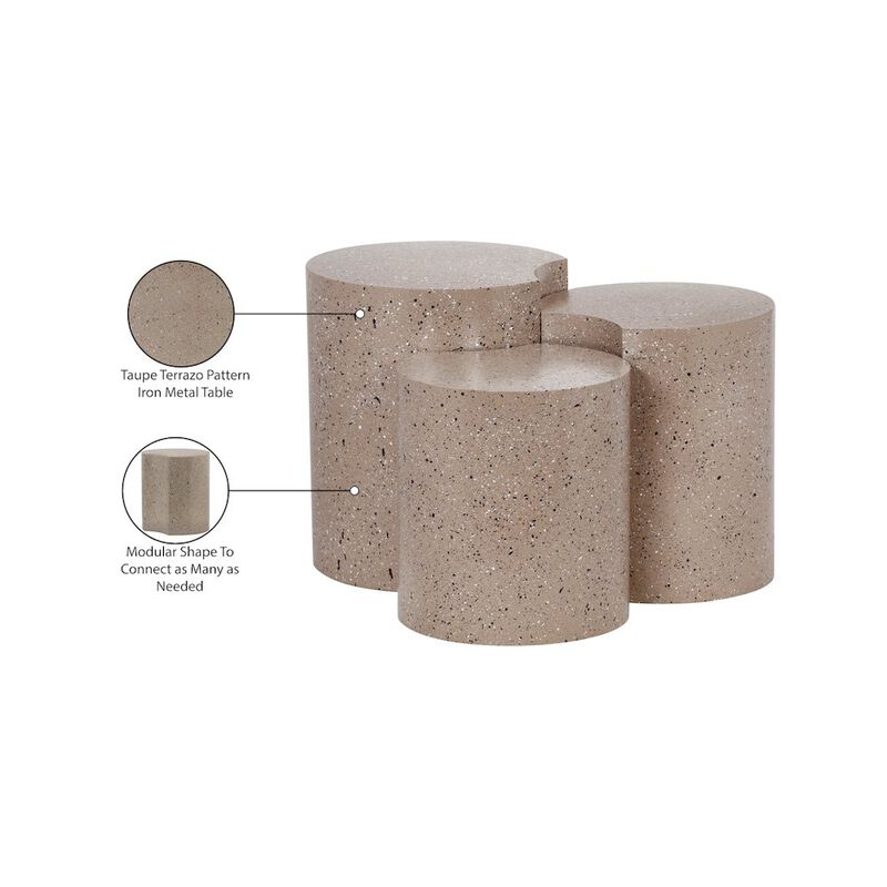 Meridian Furniture Dimple Taupe End Table