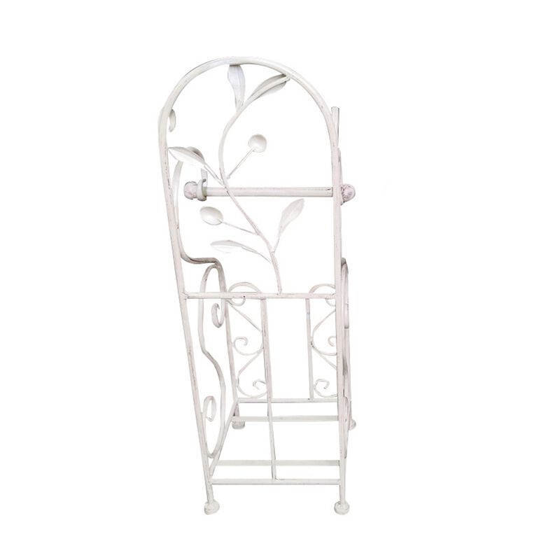 Noe Benzara Classic Free standing Metal Toilet Paper Holder, Off White image number 1